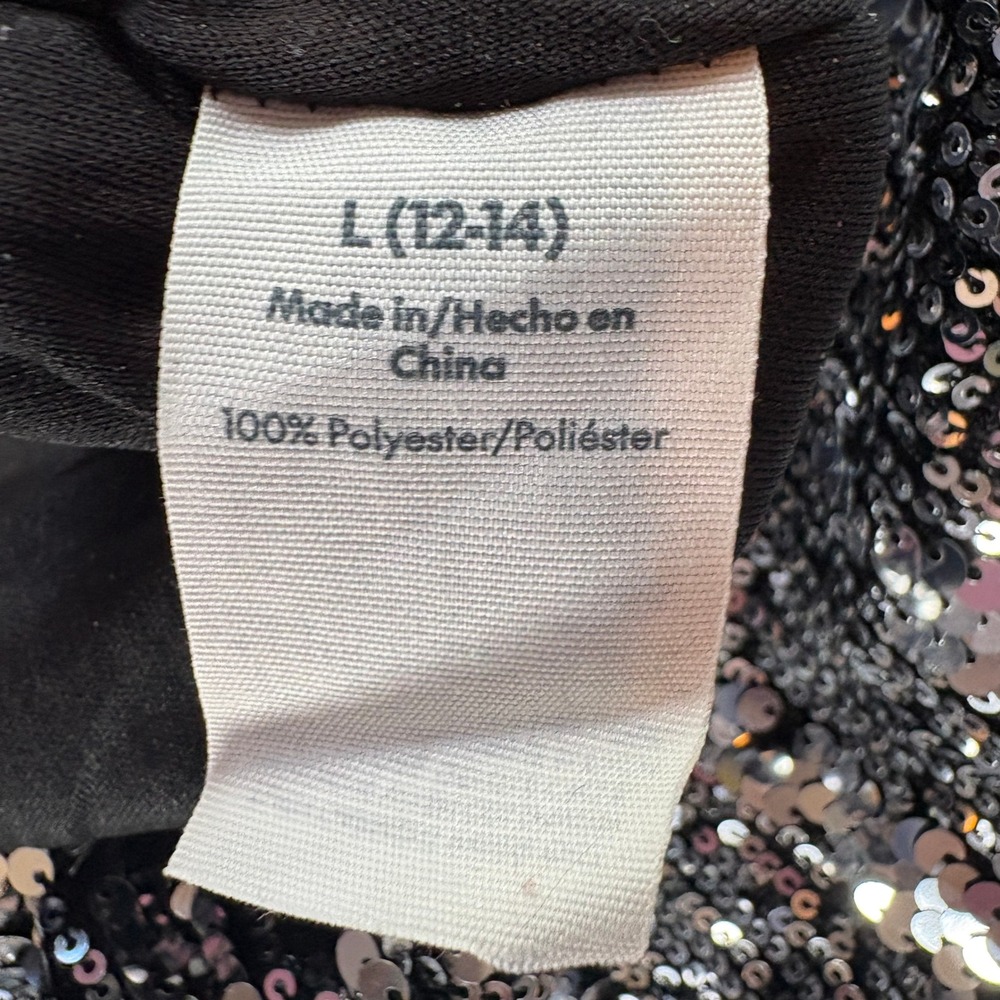 No Boundaries Womens Silver Sequin Flare Leg Pants Black High Waist Large 12-14 - Picture 6 of 6
